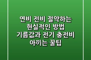 연비 전비 절약하는 현실적인 방법 기름값과 전기 충전비 아끼는 꿀팁