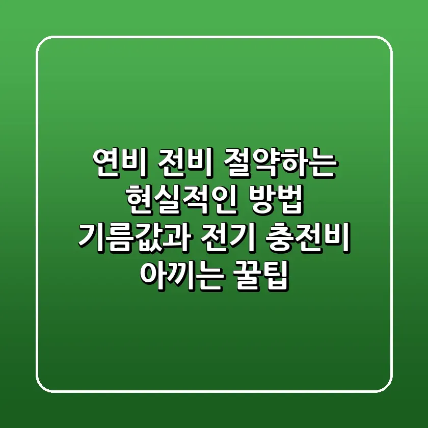 연비 전비 절약하는 현실적인 방법 기름값과 전기 충전비 아끼는 꿀팁