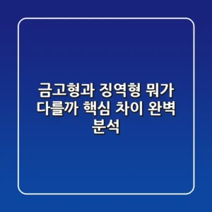 금고형과 징역형, 뭐가 다를까? 핵심 차이 완벽 분석!