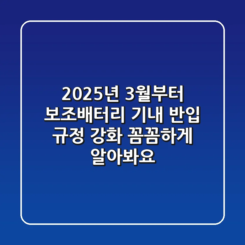 2025년 3월부터 보조배터리 기내 반입 규정 강화! 꼼꼼하게 알아봐요