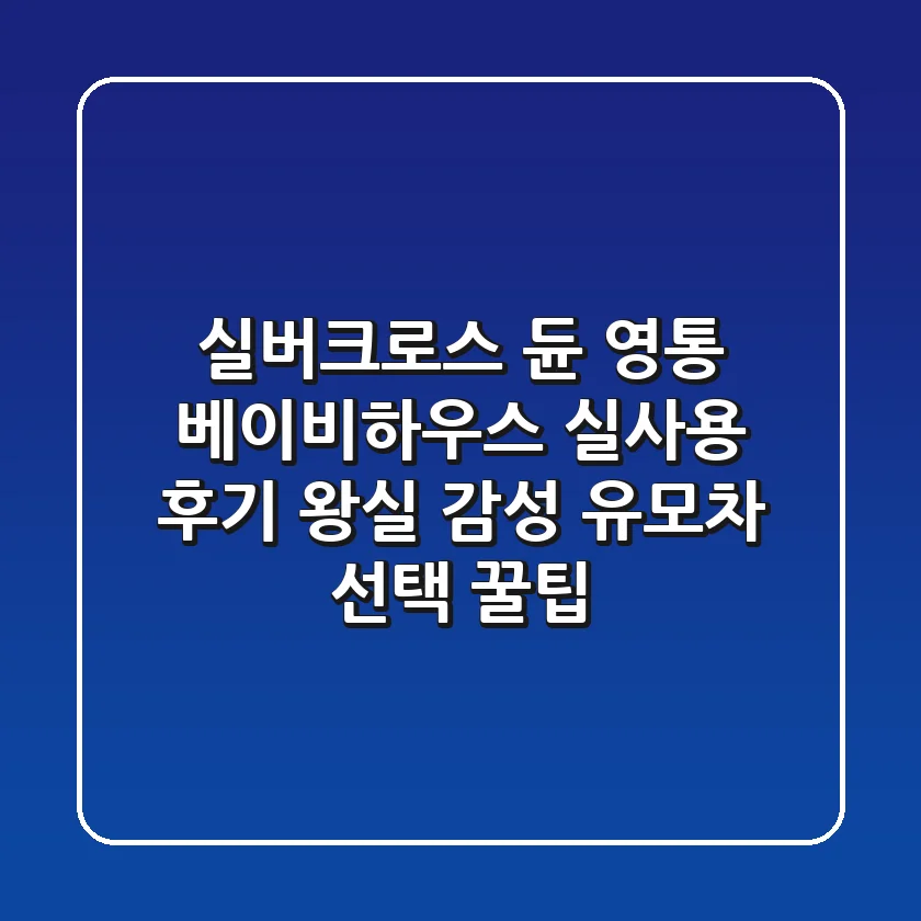 실버크로스 듄: 영통 베이비하우스 실사용 후기! 왕실 감성 유모차 선택 꿀팁