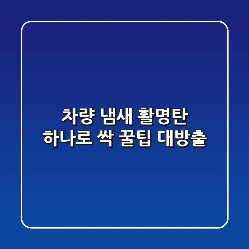차량 냄새, 활명탄 하나로 싹! 꿀팁 대방출