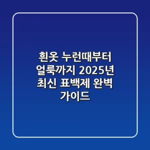 흰옷 누런때부터 얼룩까지, 2025년 최신 표백제 완벽 가이드