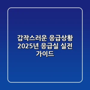 갑작스러운 응급상황, 2025년 응급실 실전 가이드