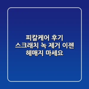 피칼케어 후기: 스크래치 녹 제거, 이젠 헤매지 마세요!