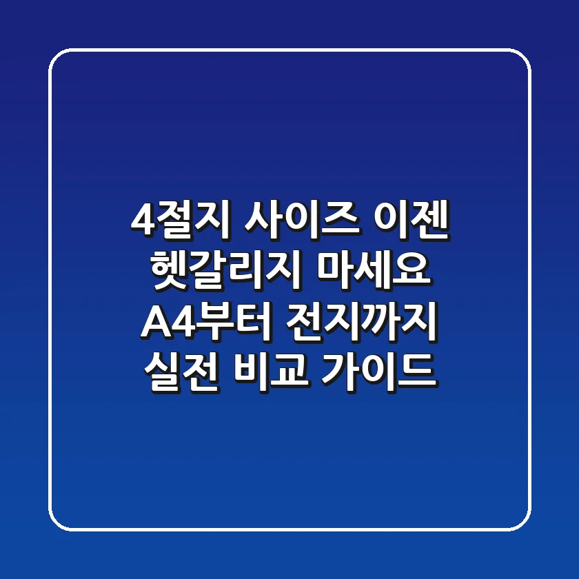 4절지 사이즈, 이젠 헷갈리지 마세요! A4부터 전지까지 실전 비교 가이드