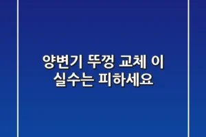양변기 뚜껑 교체? 이 실수는 피하세요!