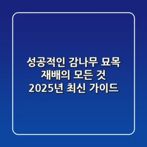 성공적인 감나무 묘목 재배의 모든 것: 2025년 최신 가이드