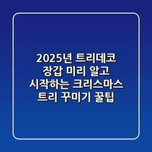 2025년 트리데코 장갑, 미리 알고 시작하는 크리스마스 트리 꾸미기 꿀팁