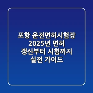 포항 운전면허시험장: 2025년 면허 갱신부터 시험까지 실전 가이드