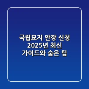 국립묘지 안장 신청: 2025년 최신 가이드와 숨은 팁
