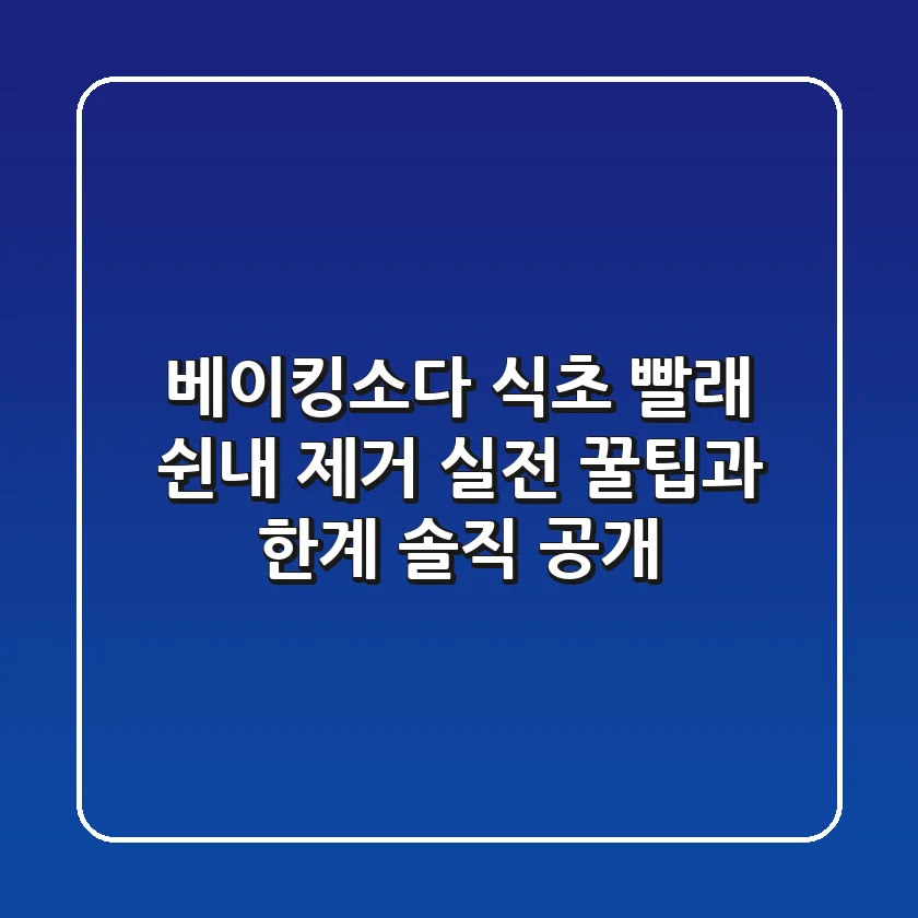 베이킹소다 식초 빨래 쉰내 제거? 실전 꿀팁과 한계 솔직 공개