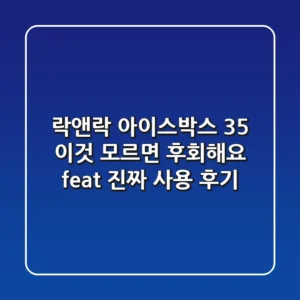 락앤락 아이스박스 35, '이것' 모르면 후회해요 (feat. 진짜 사용 후기)