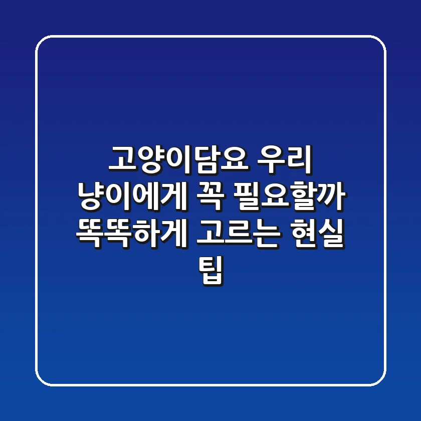 고양이담요, 우리 냥이에게 꼭 필요할까? 똑똑하게 고르는 현실 팁!