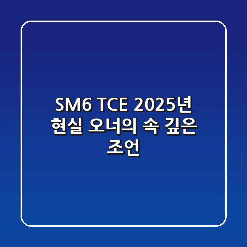 SM6 TCE, 2025년 현실 오너의 속 깊은 조언