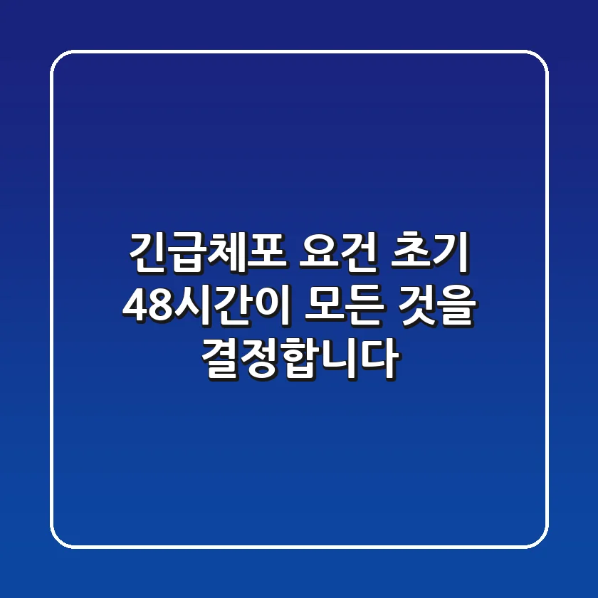 긴급체포 요건, 초기 48시간이 모든 것을 결정합니다