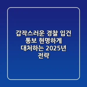 갑작스러운 경찰 입건 통보, 현명하게 대처하는 2025년 전략