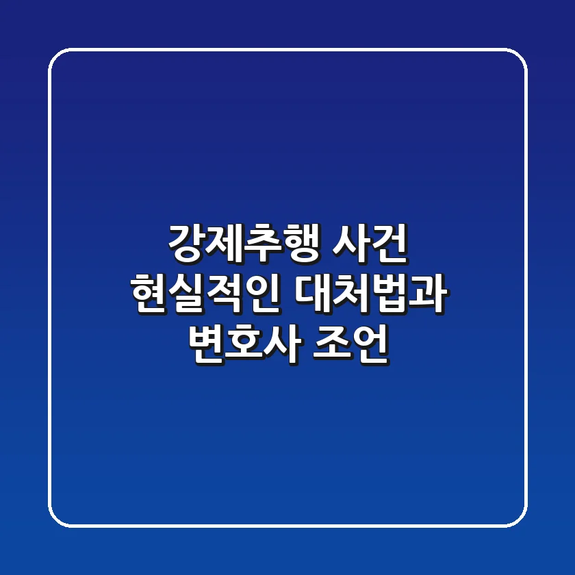 강제추행 사건, 현실적인 대처법과 변호사 조언