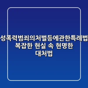 성폭력범죄의처벌등에관한특례법, 복잡한 현실 속 현명한 대처법