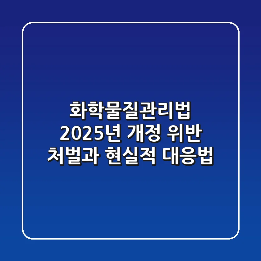 화학물질관리법 2025년 개정, 위반 처벌과 현실적 대응법
