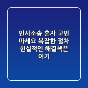 민사소송, 혼자 고민 마세요! 복잡한 절차, 현실적인 해결책은 여기!