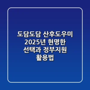 도담도담 산후도우미, 2025년 현명한 선택과 정부지원 활용법