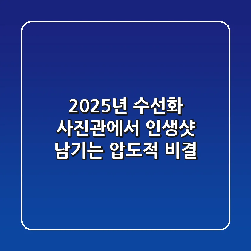 2025년, 수선화 사진관에서 '인생샷' 남기는 압도적 비결