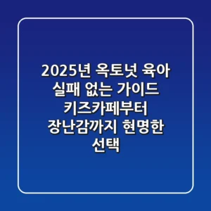 2025년 옥토넛 육아, 실패 없는 가이드: 키즈카페부터 장난감까지 현명한 선택