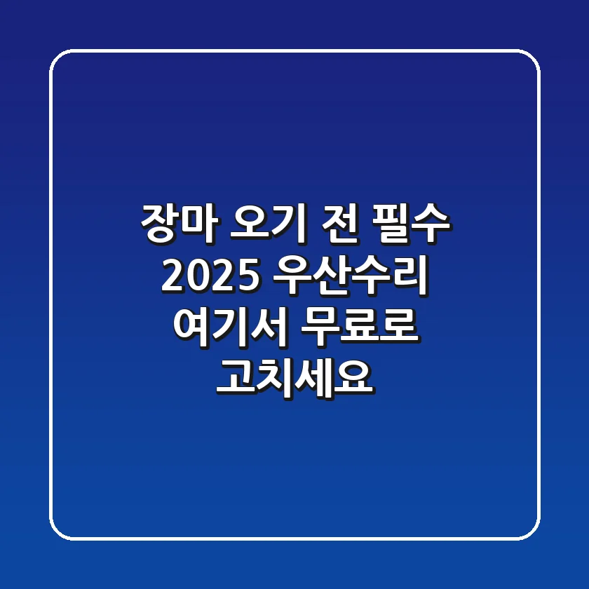 장마 오기 전 필수! 2025 우산수리, 여기서 무료로 고치세요!
