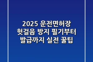 2025 운전면허장 헛걸음 방지! 필기부터 발급까지 실전 꿀팁