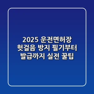 2025 운전면허장 헛걸음 방지! 필기부터 발급까지 실전 꿀팁