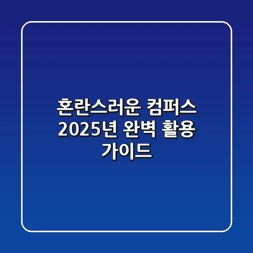혼란스러운 컴퍼스, 2025년 완벽 활용 가이드