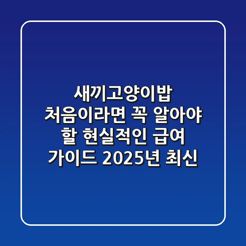 새끼고양이밥, 처음이라면 꼭 알아야 할 현실적인 급여 가이드 (2025년 최신)