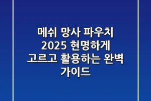 메쉬 망사 파우치 2025, 현명하게 고르고 활용하는 완벽 가이드