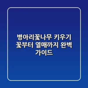 병아리꽃나무 키우기, 꽃부터 열매까지 완벽 가이드