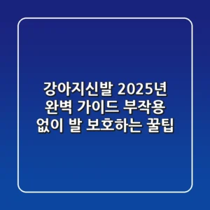 강아지신발, 2025년 완벽 가이드! 부작용 없이 발 보호하는 꿀팁