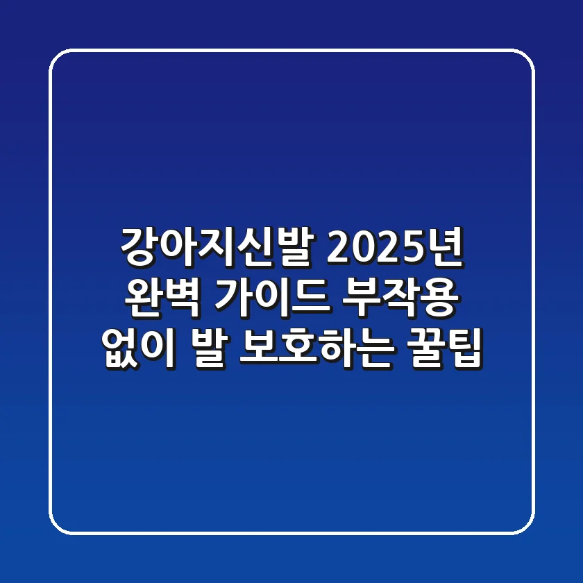 강아지신발, 2025년 완벽 가이드! 부작용 없이 발 보호하는 꿀팁