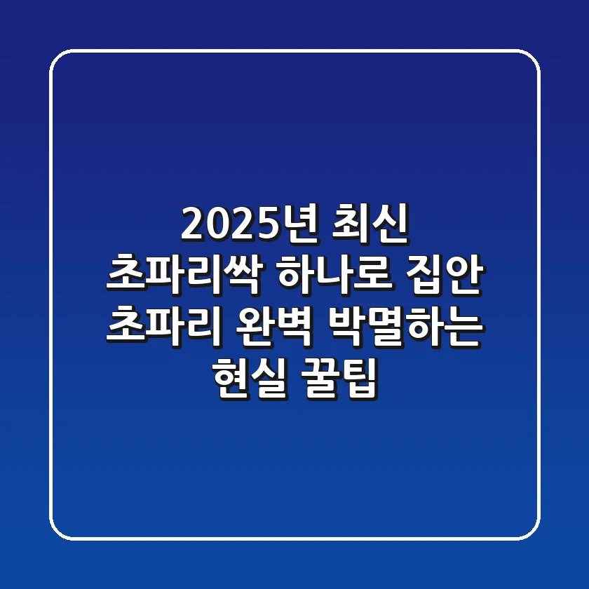 2025년 최신! 초파리싹 하나로 집안 초파리 완벽 박멸하는 현실 꿀팁