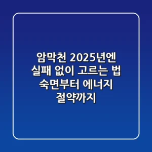 암막천, 2025년엔 실패 없이 고르는 법: 숙면부터 에너지 절약까지!